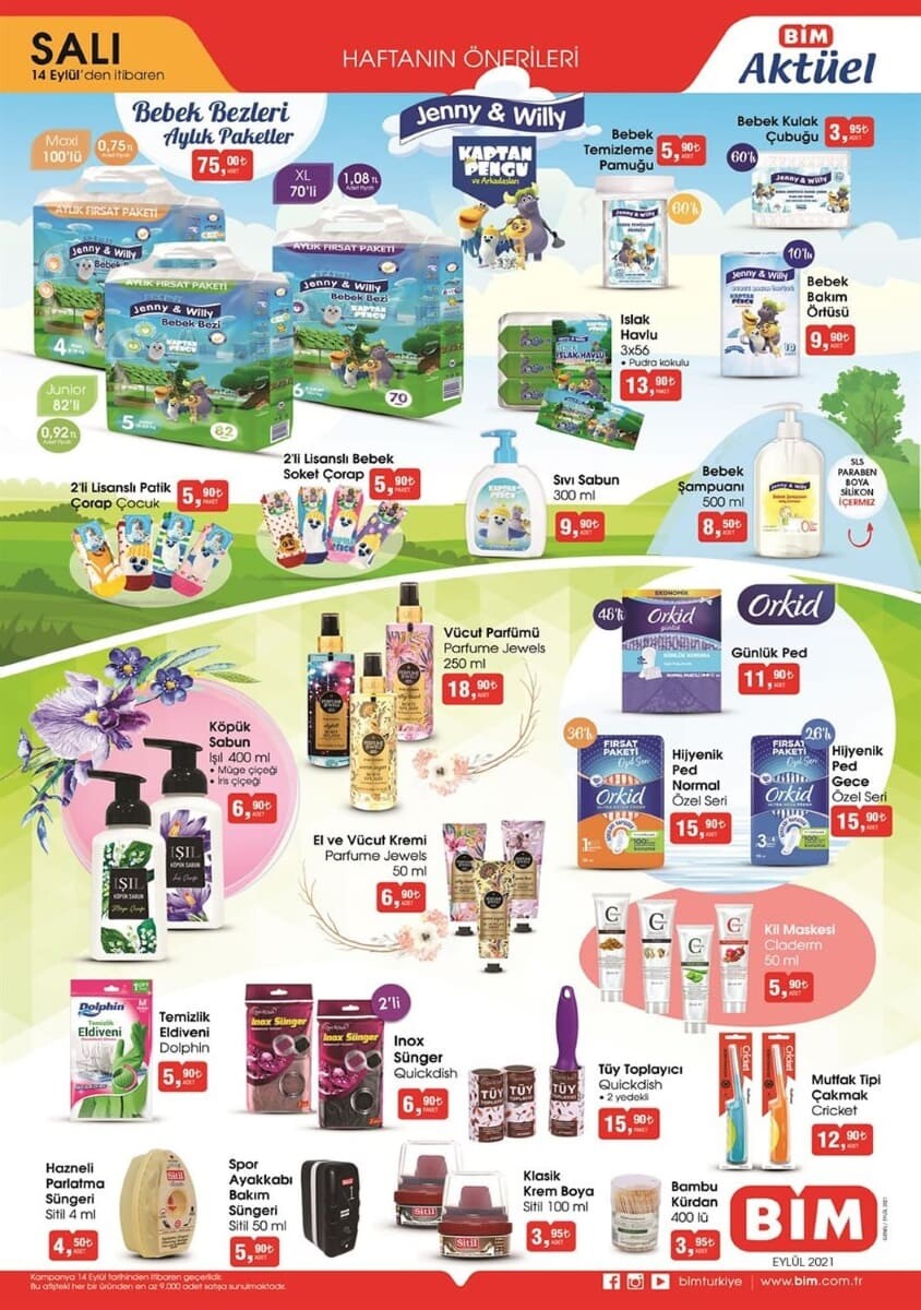 14 Eylül 2021 BİM aktüel ürünler kataloğu