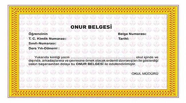 Onur belgesi nasıl alınır, kimlere verilir?