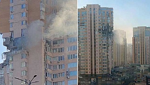 Kiev’de bir apartmana füze isabet etti