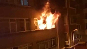 5 katlı binada çıkan yangında alevler korku dolu anlar yaşattı