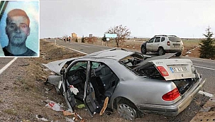 Feci kazada refüje giren otomobil takla attı
