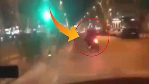 Feci kazada yayaya motosiklet böyle çarptı