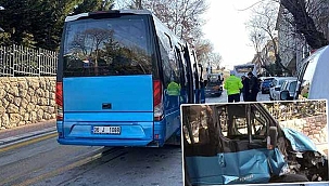 Feci kazada yolcu minibüsü, otobüse çarptı
