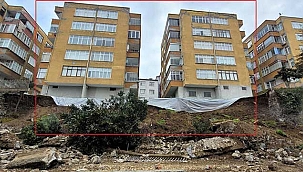 Heyelan sonrası boşaltılan sitede...