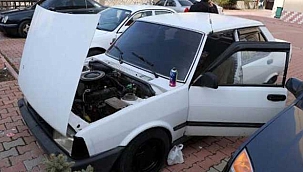 Kayseri'de, çaldıkları aracın jantlarını boyarken yakalandılar