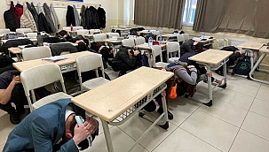 Okullarda gerçeği aratmayan deprem tatbikatı yapıldı