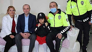 Polis memuru, kurtardığı Aysima'yı ziyaret etti