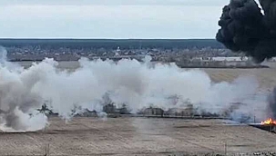 Rus ordusuna ait helikopterin düşürülme anı...