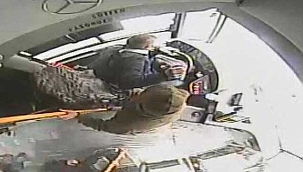 Seyir halindeki otobüsün şoförüne saldırı! 