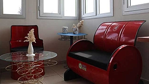 Sıfır atık tesisinin eşyaları da atıklardan yapıldı