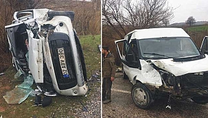 Son Dakika: Öğretmenleri taşıyan servis minibüsü kaza yaptı