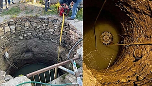 Traktörle 12 metre derinlikteki kuyuya düştü