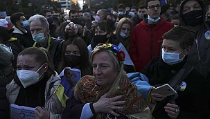 Yunanistan'da Ukrayna'ya destek gösterisi