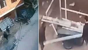 Aydınlatma direği hırsızlığı görüntüleri!