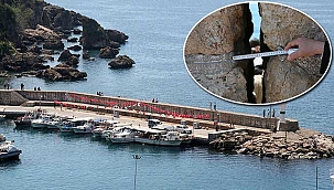 Çatlaklar oluşan mendirekte çökme tehlikesi büyüyor!