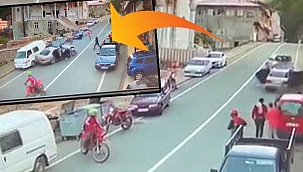 El freni çekilmeden park edilen otomobil dehşet saçtı