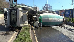 Feci kazada beton mikseri devrildi