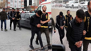 Kayseri'de çaldıkları otomobili halatla çekerek götürdüler