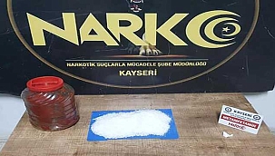 Kayseri'de, salça bidonunda uyuşturucu ticareti
