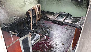 Kayseri'de yangın çıkan evde...