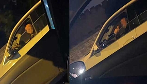 Seyir halinde kadın sürücüden taciz iddiası...