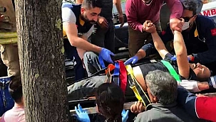 Vinç halatı operatörün üzerine düştü