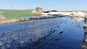 Zift dolu havuzun patladığı şantiyenin...