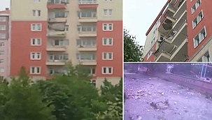 10 katlı apartmanın 2 balkonu çöktü