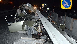 Bariyer, otomobile ok gibi saplandı