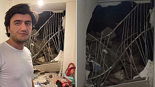 Flaş Haber! Kopan kaya parçası evin üzerine...