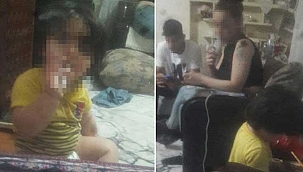 Şok Görüntüler! 2 yaşındaki çocuğa sigara içiren anne...