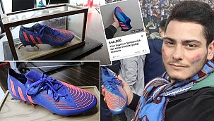 Trabzonspor'lu Vitor Hugo'nun şampiyonluk kramponlarının biri cam fanusta diğeri satışta!