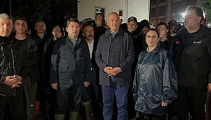 Bakan Soylu selden etkilenen Bartın'da incelemelerde bulundu