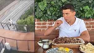 Çöp şiş yeme yarışmasını kazanamayınca...