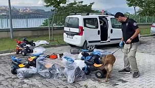 Görüntüler şoke etti! Çocuk bisikletinde 5 kilo metamfetamin! 