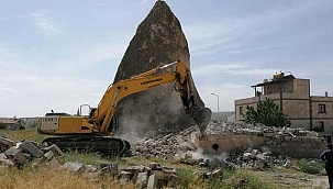 Kapadokya’da kaçak yapı yıkımına tekrar başlandı