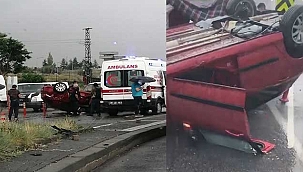 Kayseri'de takla atan araçtaki anne ve bebek...