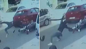 Otomobille çarpışan motosikletli...