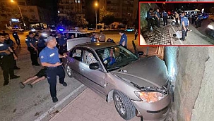 Polisten kaçarken kaza yapan sürücü...