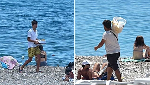 Sahildeki seyyar satıcılardan 'saklambaç' taktiği