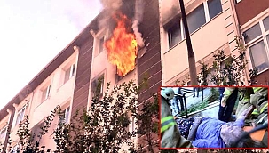 97 yaşındaki kadının alev kapanından kurtuluşu kamerada! 