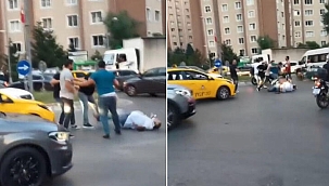 Beylikdüzü'nde sürücülerin yumruklu yol kavgası 