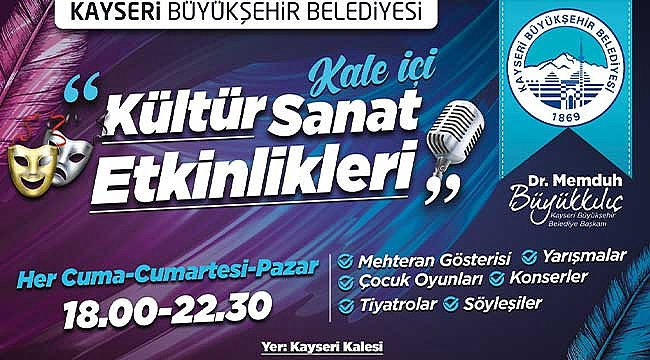 Büyükşehir’in Kültür Sanat Merkezi ‘Kayseri Kalesi’ Yine Dopdolu