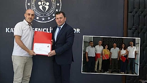 Gençlik ve Spor İl Müdürü Kabakcı’dan Personele Teşekkür Belgesi