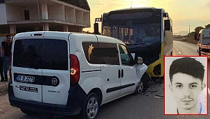 Halk otobüsü ile ekmek dağıtım aracı...