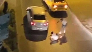 Kaçmaya çalışırken yere düşen kişiyi...