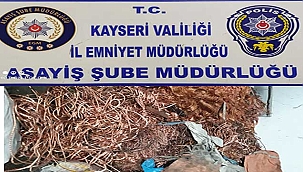 Kayseri'de 350 bin lira değerinde çalıntı kablo ele geçirildi