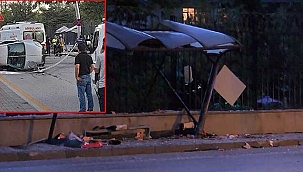 Otomobil durağa çarptı: 1'i ağır 6 yaralı! 