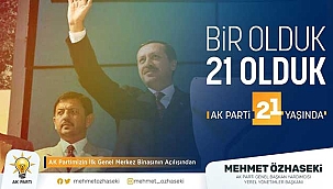 AK Parti Genel Başkan Yardımcısı Mehmet Özhaseki’den 21. Yıl Mesajı 
