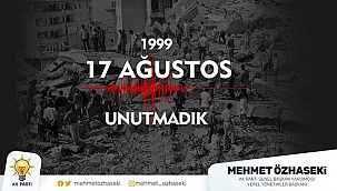 Başkan Özhaseki’den “17 Ağustos Depremi” Paylaşımı